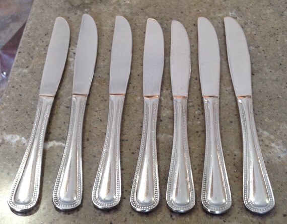 Vintage Cuisinart Beaded Stainless Spoon Fork Sugar Knife 5 Piece Serving Cui8 Set