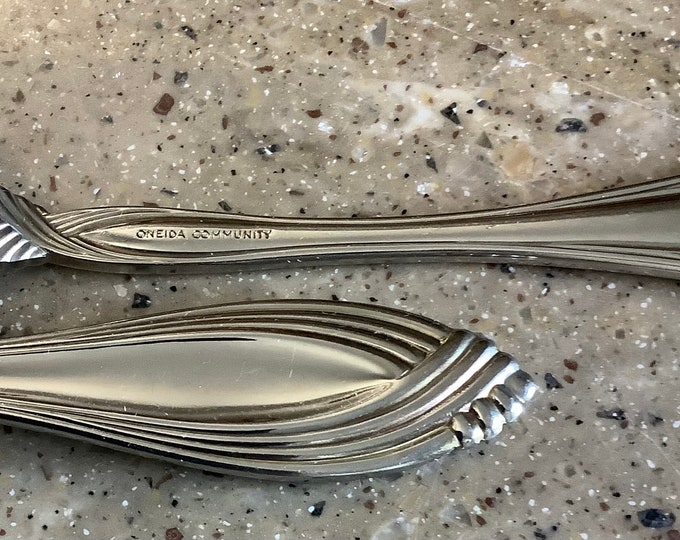 Vintage Oneida Heiress Stainless Dinner Fork 2 Piece Flatware Set Etsy