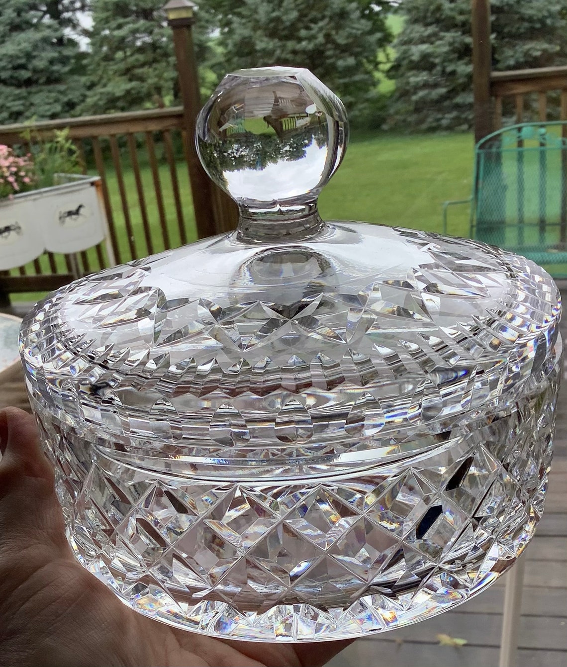 Waterford Crystal Covered Candy Box Dish Bowl 2 Piece Set Etsy