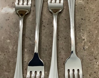 Vintage Oneida Community Royal Flute Silverplate Dinner Fork 4 Piece Set