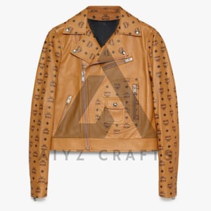 Handmade Genuine CowhideLeather mcm Biker Jacket, mcm Biker Jacket, MCM Leather Jacket, MCM Motorcycle Jacket, Mcm Fashion Jacket, MCM