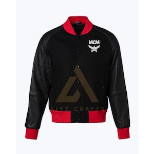 Men Handmade Genuine  Leather Bomber Jacket, MCM Bomber Jacket, MCM Postmen Jacket, Mcm Varsity Jacket, Mcm Fashion Jacket, MCM