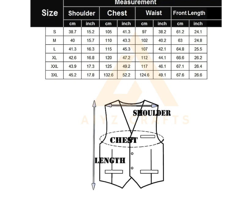 Vest Measurement MCM Genuine Leather Western Vest: Cowboy Biker Style - Etsy