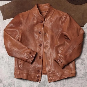 Chaqueta de moda de piel de oveja genuina para hombre,