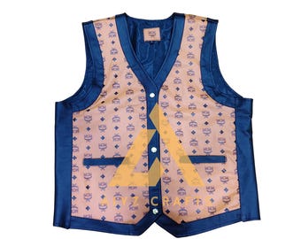 MCM Genuine Leather Western Vest: Cowboy Biker Style
