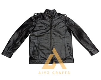 Cowhide Leather Biker Jacket: Men's Rugged Motorcycle Style