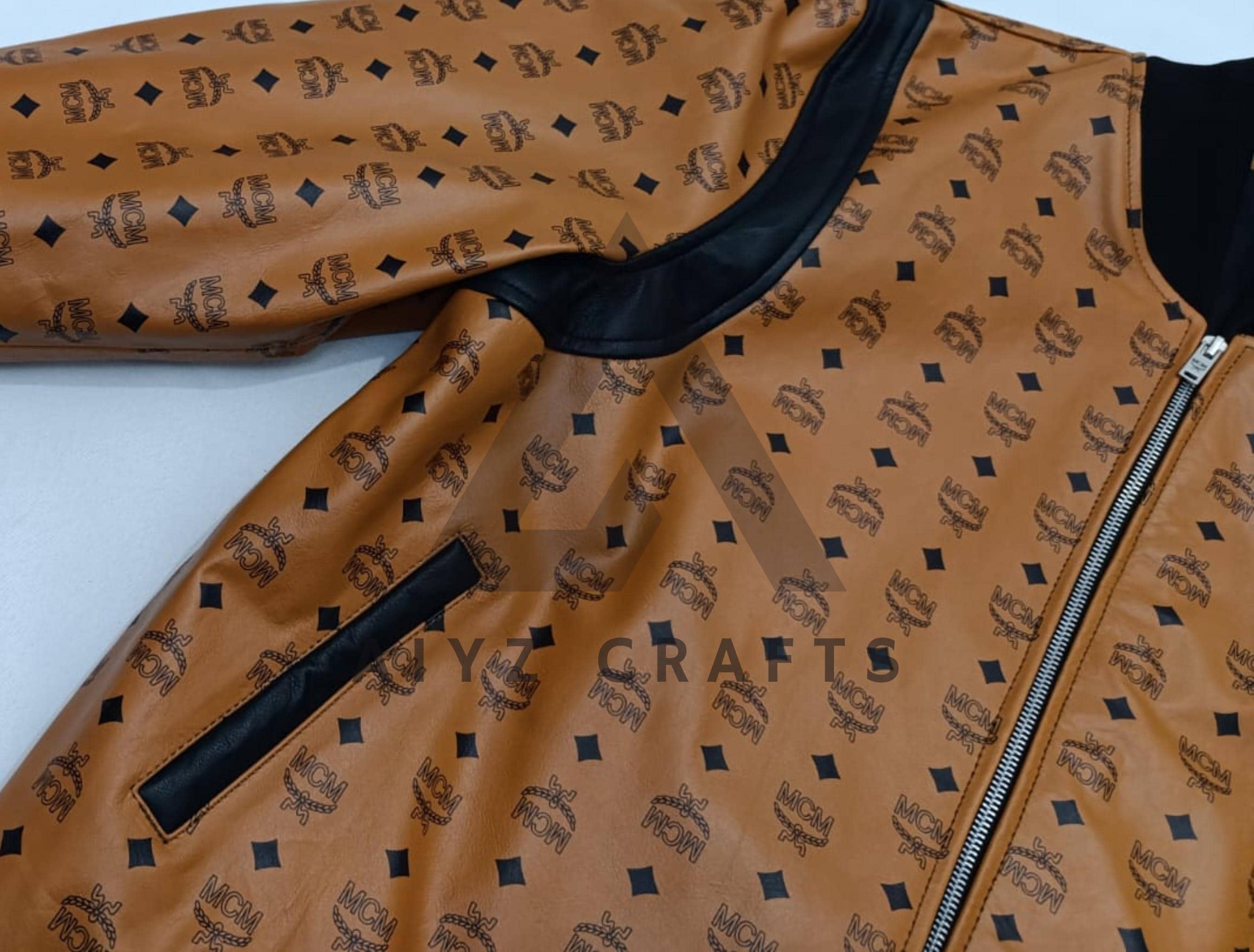 Men's Cowhide Leather Bomber Jacket: Classic MCM Style, MCM - Etsy