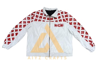 Men's Cowhide Leather Bomber Jacket: Classic MCM Style