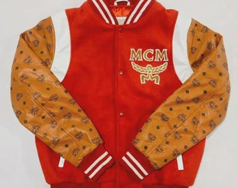 Men's Handmade Lambskin Leather Varsity Bomber Jacket