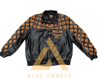 Men's Cowhide Leather Bomber Jacket: Classic MCM Style