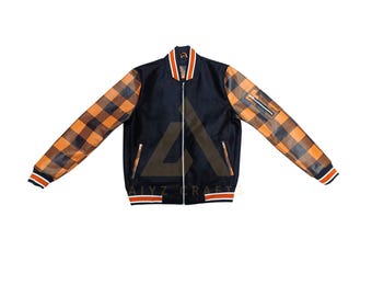 Handmade Lambskin Leather Bomber Jacket: Men's Varsity Fashion