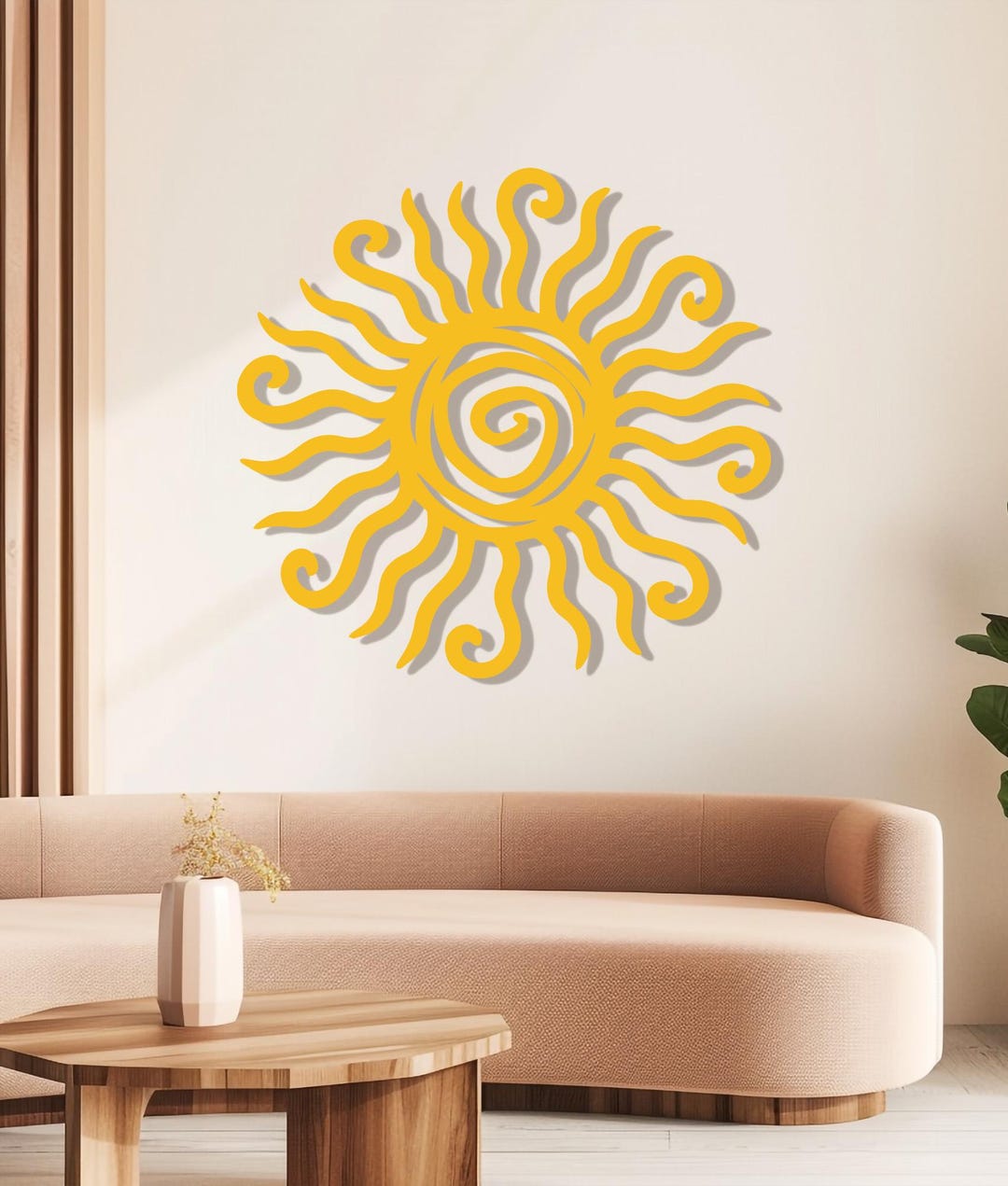 Spiral Sun Metal Wall Art: Boho Celestial Home Decor - Etsy