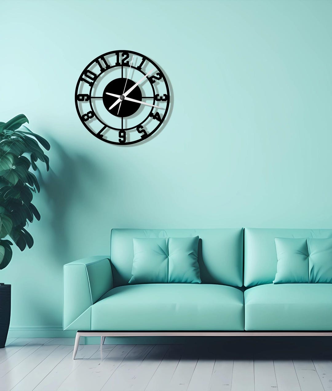 Minimalist Black Metal Wall Clock: Modern Geometric Home Decor - Etsy