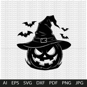 pumpkin svg, witch head, spooky png, clipart, halloween, shirt design, scary face, printable, silhouette, creepy svg, horror art, fall decor