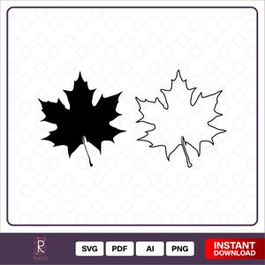 Maple Leaf Bundle Svg, Maple Leaf Outline Svg, Autunm Svg, Maple Leaf Cut Files, Maple Leaf Files for Cricut, Maple Leaf Clipart, Maple Dxf