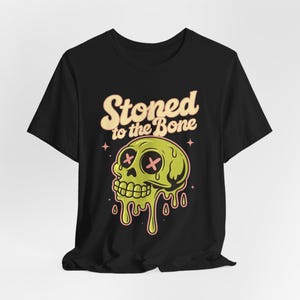 Edgy Neon Melting Skull T-Shirt: Funny Stoner Fashion