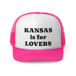 Kansas Is for Lovers Trucker Hat – Retro Snapback Cap, Midwest Road Trip Hat, Vintage Grunge Aesthetic- Funny graphic trucker hat