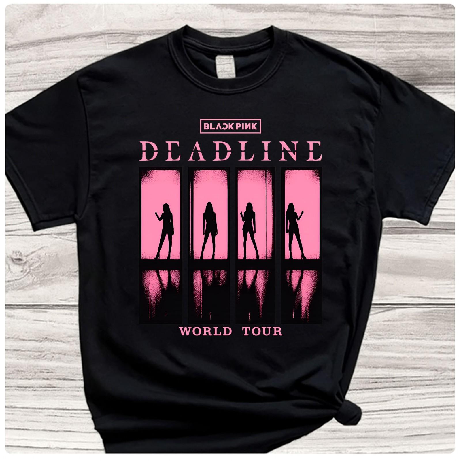 【限定品】BLACKPINK DEADLINE Tシャツ　ライブグッズ BLACKPINK DEADLINE WORLD TOUR Tシャツ韓国限定 BLACKPINK