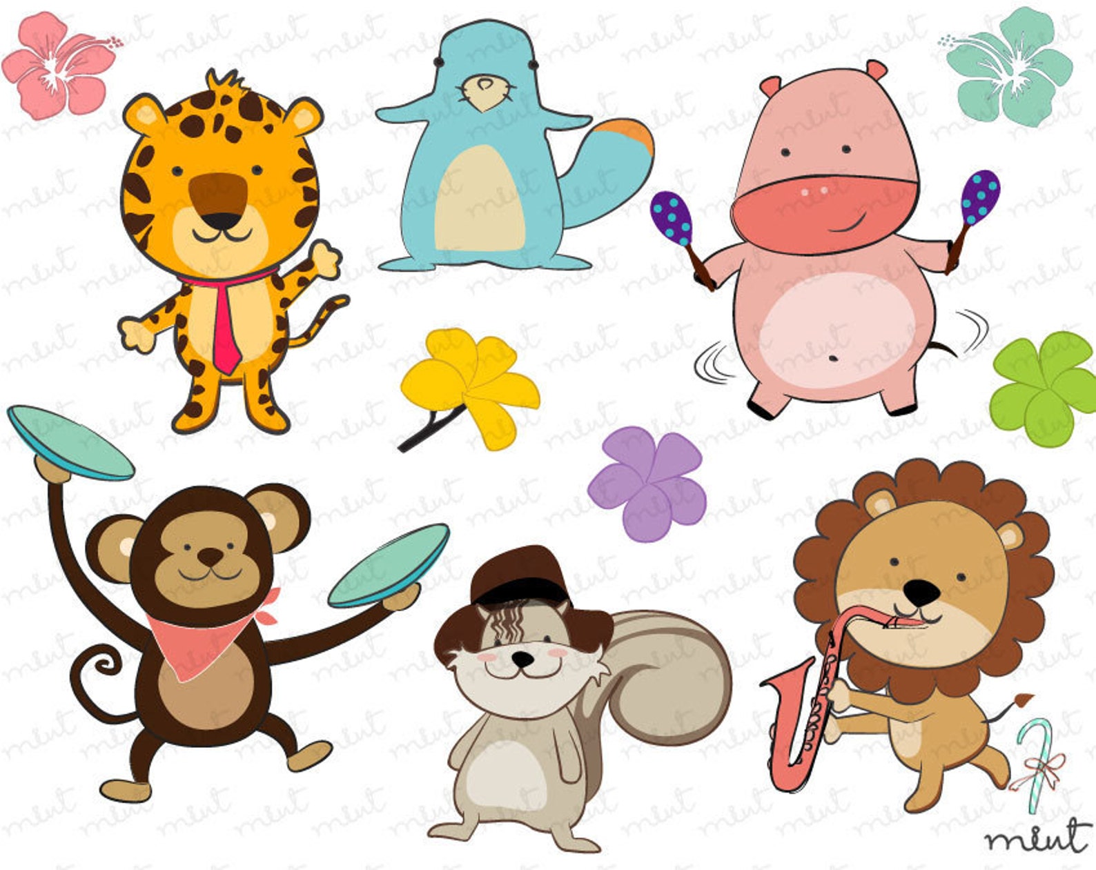 Jungle Animal Clip Art Set 2 for Scrapbooking Clipart Etsy