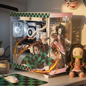 Demon Slayer PC Case Sticker Skin – Anime Pc Case Skin For Custom Gaming PC | Custom PC Case Decal | Anime Stickers For Computer Case