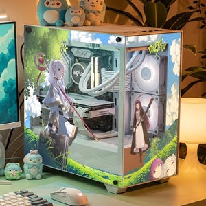 Frieren Anime PC Case Sticker Skin: Custom Gaming PC Decal