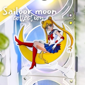 Sailor Moon Magnetic PC Fan Cover 120mm – Anime PC Accessories, Custom Design Fan Grill for PC Decor, Fans & Cases | Computer Fan Shroud
