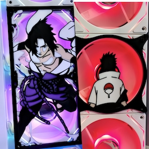 Naruto Sasuke Fan Grill 120mm-240mm – Custom 3D Printed Anime PC Cover | Gaming Accessories for Custom PC Case & Fan Setup