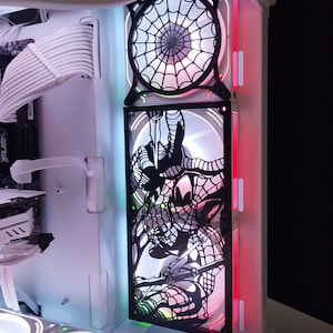 Spiderman PC Fan Grill 120mm-240mm – Custom Fan Cover & Shroud | Spider Web Gaming Accessories for Custom PC - Case Wrap Builds