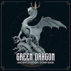 Grüner Drache - Drachen Figur | Dungeons & Dragons Figur, TTRPG Miniatur, DnD, Daggerheart