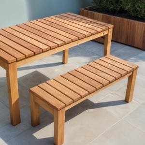 Bauplan für einen Gartentisch mit Bank zum Selbermachen: Moderne Terrassenmöbel (PDF-Download)