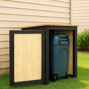 DIY Wheelie Bin Storage Shed Woodworking Plan– Outdoor Trash Can Enclosure Plan
