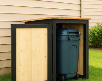 DIY  Wheelie Bin Storage Plans PDF |  Trash Enclosure PDF | Outdoor Garbage Can Storage | Wooden Trash Can Shed | Bin Hide Blueprint