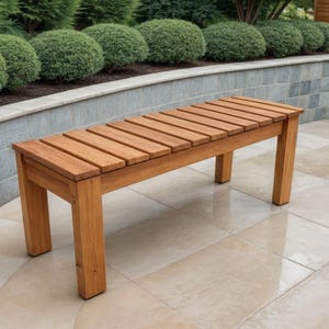Outdoor Wood Bench Plan: Simple Patio Furniture (PDF Download)