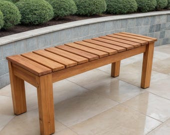 Outdoor Wood Bench Plan: Simple Patio Furniture (PDF Download)