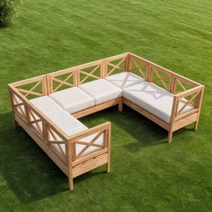 Outdoor Sectional Sofa Plan, DIY Patio Sofa, Woodworking Plans (PDF Download)