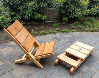 Foldable Wooden Lawn Chair Build Plans: 2-Piece Outdoor Design (Digital Download)