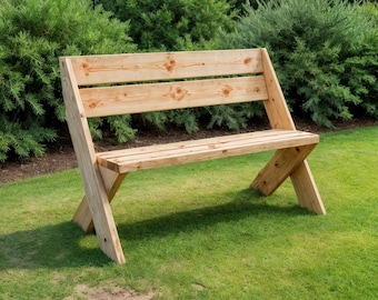 Outdoor Bench Plans , 2x6 Bench plan, DIY Woodworking (PDF Download)