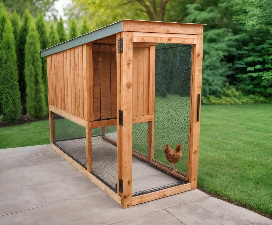 DIY Outdoor Wooden Chicken Coop Build Plan: Small Backyard Hens House ...