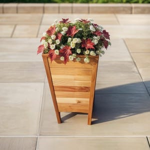 DIY Outdoor-Holzpflanzer Plan, großer Pflanzerplan, Gartenpflanzer, Pflanzgefäßplan, hohe Blumenkasten-Pläne, moderner hoher Pflanzer, Blumenpflanzer