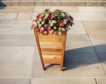 Tall Wooden Planter Plan: Modern Outdoor Flower Box, Woodworking Plans (PDF Download)