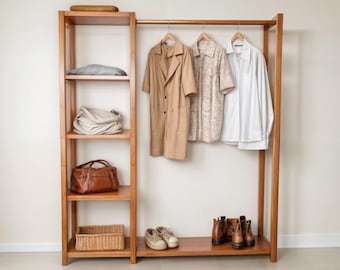 DIY Open Wardrobe Closet Plan: Minimalist Clothing Rack (PDF Download)