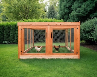Large Chicken Coop Run Plans, Walk-In Backyard Hen House Build (PDF Download)