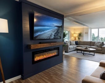 3 in 1 Shiplap Fireplace & Media Wall Plan, Shelf Modern Electric Fireplace (PDF Download)