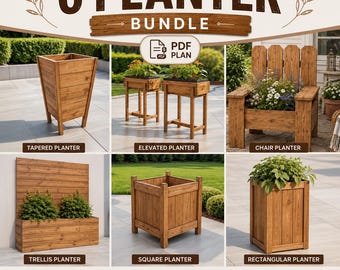 Cedar Planter Box Bundle Plans | 6 DIY Raised Garden Bed PDFs| Outdoor Woodworking Bundle