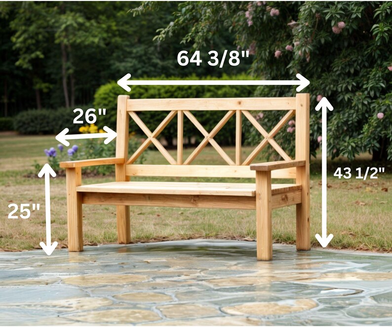 DIY Extra-long Garden Bench Plans | Patio Bench (digital Download) - Etsy