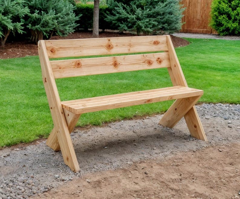 Outdoor Bench Plans , 2x6 Bench Plan, DIY Woodworking (PDF Download) - Etsy