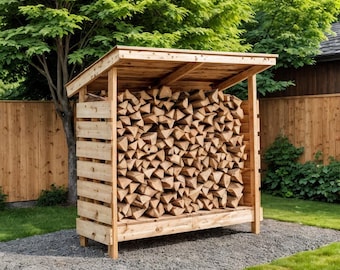Modern Firewood Shed Plan: DIY Wood Storage (PDF Download)