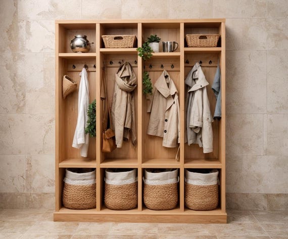 Mudroom Storage Locker Cabinet Build Plan: DIY Woodworking (PDF Digital File)