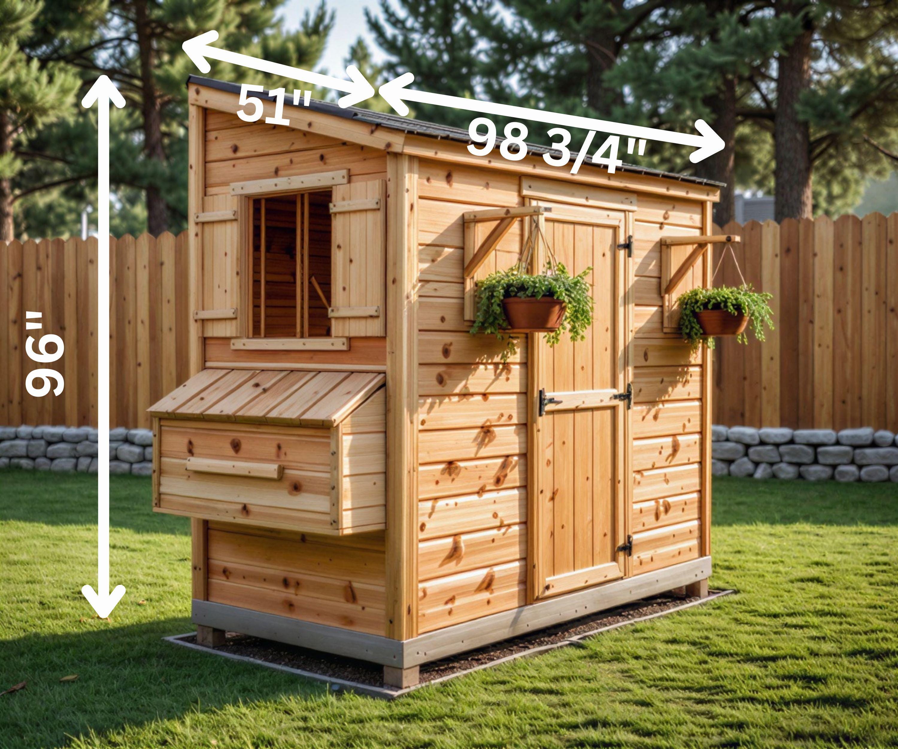 Large Chicken Coop Plan, Walk in Chicken Coop, Backyard Hen House Build ...