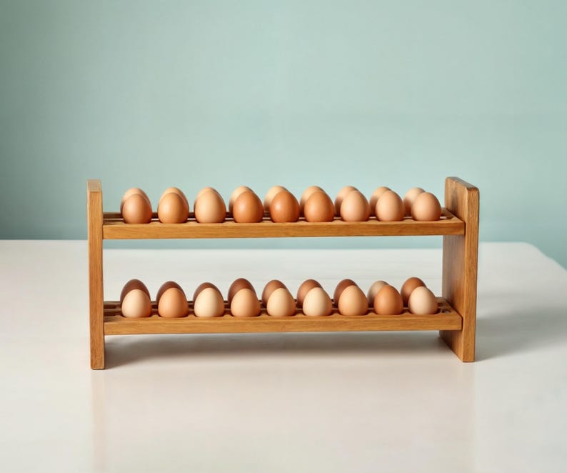 Using Egg Rack For Addition Wooden Egg Holder Plans: Two-tier Rack, Holds 3 Dozen (PDF Download) - Etsy